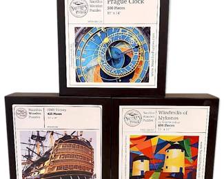 Nautilus Wooden Jigsaw Puzzles, Set of 3 Prague Clock, HMS Victory , More