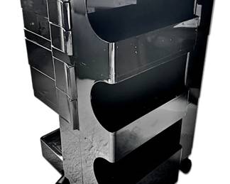006 1970s Joe Columbo Black Boby Trolley Cart, Made in Italy