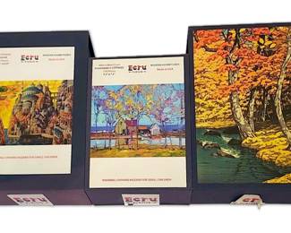 Ecru Wooden Jigsaw Puzzles, Set of 3 Roch Urbaniak, Allan Herbert Cram, More