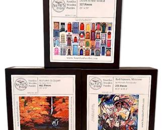 Nautilus Wooden Jigsaw Puzzles, Set of 3 Wassily Kandinsky, Hiroo Isono, More