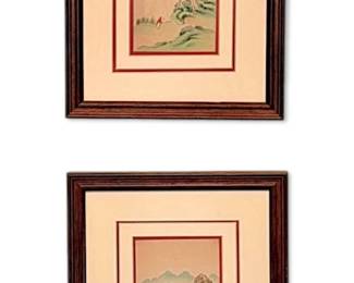 2 Small Vintage Framed Asian Artworks