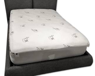 Grey QueenSize Upholstered Headboard, Footboard, Bed Frame