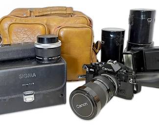 Canon A1 Film Camera w Lenses Other Equipment