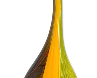 Large Hand Blown Art Glass Gourd Vase 27.5 Tall