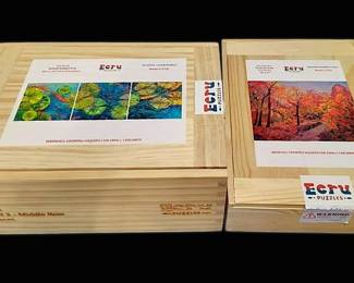 Ecru Wooden Jigsaw Puzzles, Set of 2 Iris Scott Erin Hanson