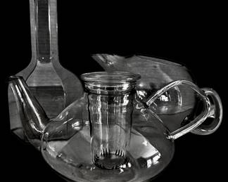 Orrefors Crystal Wine Decanter, Modern Carafe, Glass Teapot