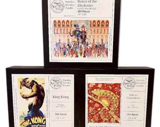 Nautilus Wooden Jigsaw Puzzles, Set of 3 Karma Chameleon, King Kong, More