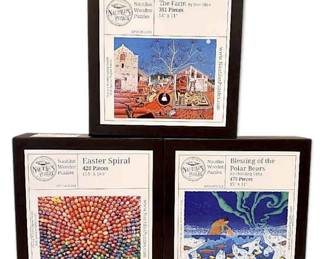 Nautilus Wooden Jigsaw Puzzles, Set of 3 Blessing of The Polar Bears, Easter Spiral, More
