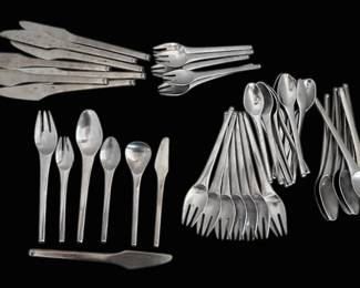 Vintage MCM Stanley Roberts Contempra Stainless Steel Flatware Set