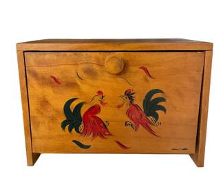 Hand painted bread box vintage