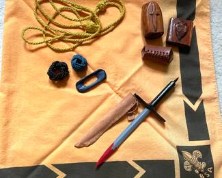 Vintage Boy Scout scarf & tools