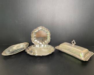 Silver plate serving pieces