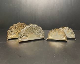 Silver plate napkin holders