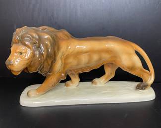 Porcelain lion figurine