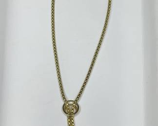 14k gold & pearl lariat necklace