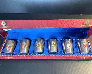 Vintage German shot glasses with crests
