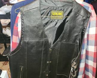 Leather riding vest