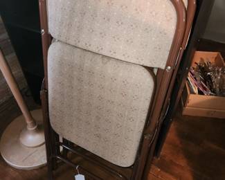 4 pc metal & upholstered folding chair set