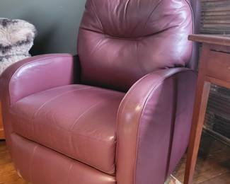 Maroon leather recliner