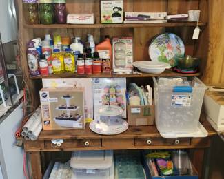 Baking & candy making supplies pictured with misc kitchen items