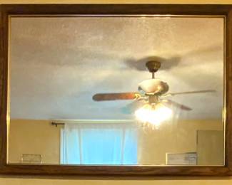 Mahogany Stained Wood Framed Mirror (31.5’ x 25.75”)
