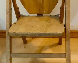 Vintage 1930’s Folding Child’s Decal Shield Back Chair