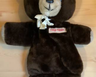 Vintage 1982 Union Toy TYCO 19" Teddy Bear w/Zipper Pouch Pajama Bag