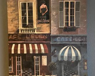 Cafe L’Eden Metal Wall Decor with Scroll Metal Trim Top & Bottom (24” x 36” + 8” of scroll acents). Overall (24” x 44”)