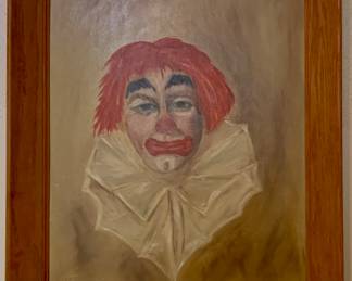 Original Artwork on (16 x 20) Canvas Board by Texas Artist Flora Wayman (1913-2004) with Oak Wood Frame (19 3/4” x 23 3/4”)cc 1960’s