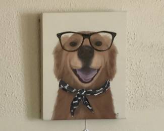 Fab Funky Embellished Dog Prints on Canvas (11 x 14) Labradoodle, Golden Retriever and a Bichon Frise