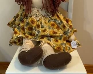 Vintage, Handmade, Large Sunflower Rag Doll