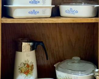 VintageCorning Ware; Blue Corn Flower and Spice of Life