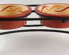 SOUTHERN LIVING AT HOME GAIL PITTMAN DOG BOWL SET SIENA POTTERY PET FOOD SET