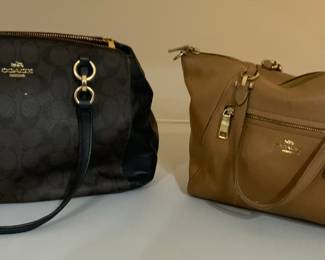 Coach F76938 Etta Carryal Crossgrain Leather Black and Coach Prairie Pebble Leather Medium Satchel Bag