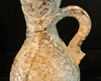 McCoy Savoy Line Pottery Mid-Century (1941-1969.) Pitcher with 24KT Gold Effects (12”)