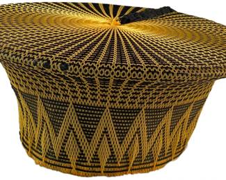 Lot #63 Zulu Hat Isicholo - Small Zulu Hat is hand made out of woven grass https://denveronlineauctions.com/auction-details?id=1329938