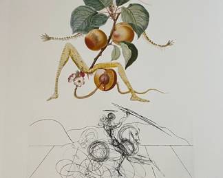 Lot #19 Salvador Dali (1904-1989) - "Abricot chevalier" 1969 - 179/200 - Hand signed in Pencil Lithograph with Drypoint Etching https://denveronlineauctions.com/auction-details?id=1329894