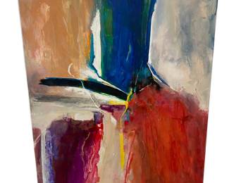 Lot #6 - Charles R. Baxter - "Toas" 1999 - Original Large Abstract Acrylic On Canvas 1999 - 64x52in Unframed https://denveronlineauctions.com/auction-details?id=1329881