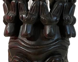 Lot #69 - Incredible African Cameroon Bamum Tribal mask 29in Tall 11in deep 14in wide https://denveronlineauctions.com/auction-details?id=1329944