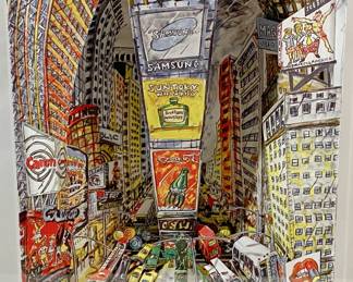 Lot #39 Red Grooms (1937) - "The Boss of Time Square" 1995 - hand signed Limited edition 35/75 3D Shadowbox Lithograph https://denveronlineauctions.com/auction-details?id=1329914
