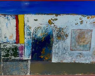 Lot #47 Julia Bry Schwab (ca 1950) Original Acrylic on Paper Mixed media - 1998 - Framed Local Boulder, CO Artist https://denveronlineauctions.com/auction-details?id=1329922