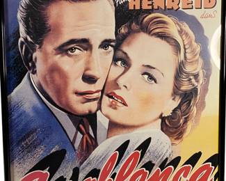 Lot #59 - Framed Casablanca Movie Poster – Classic Hollywood Poster 29x21in https://denveronlineauctions.com/auction-details?id=1329934
