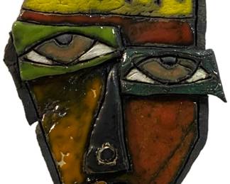 Lot #81 - GG- Kimmy Cantrell - Face sculpture Framed 18x15in https://denveronlineauctions.com/auction-details?id=1329956