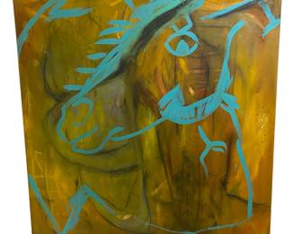 Lot #7 - Kathrine B Sutphin (1954 - 2014) - Untitled 1982 Original Large Acrylic on canvas Painting - 50x52in https://denveronlineauctions.com/auction-details?id=1329882