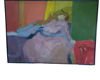 Lot #16 Alejandro Gomez-Marco (1942) Untitled Ca. Late 20th c. Abstract nude Original oil on canvas Loosely framed in wood. https://denveronlineauctions.com/auction-details?id=1329891