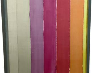 Lot #29 Sophia Fortune Israel (1974) "Untitled" 1984 Silkscreen on cloth Framed behind glass https://denveronlineauctions.com/auction-details?id=1329904