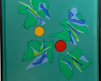 Lot #30 Lester Goldman "Blinding Blutterflies" Pencil signed and numbered 45/125 Serigraph that is framed in metal behind glass https://denveronlineauctions.com/auction-details?id=1329905