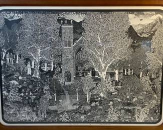 Lot #36 - H. Ward Sterett (1954) "Pilgrims Regress II" 1980 - Hand signed and number in pencil 20/100 Lithograph on woven paper https://denveronlineauctions.com/auction-details?id=1329911