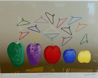 Lot #41 Jonathan Winters (1925-2013) "Hung up on Strange Fruit" Signed and numbered in pencil 15/30 lithograph. Framed https://denveronlineauctions.com/auction-details?id=1329916