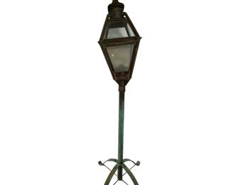 Lot #8 IMPROVED SQUARE Street Lamp cir 1880 with Brass Stand https://denveronlineauctions.com/auction-details?id=1329883